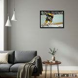 Bobby Orr Boston Bruins Framed 20x29 Skating Black Jersey Canvas – Detail – Frameworth