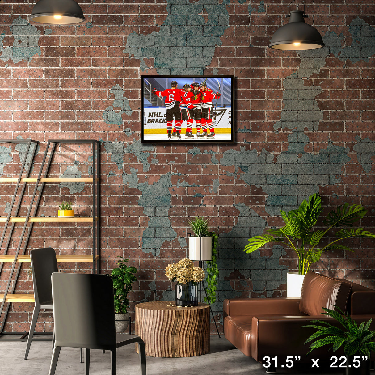Chicago Blackhawks Framed 20x29 Goal Celebration Canvas – Lifestyle – Frameworth