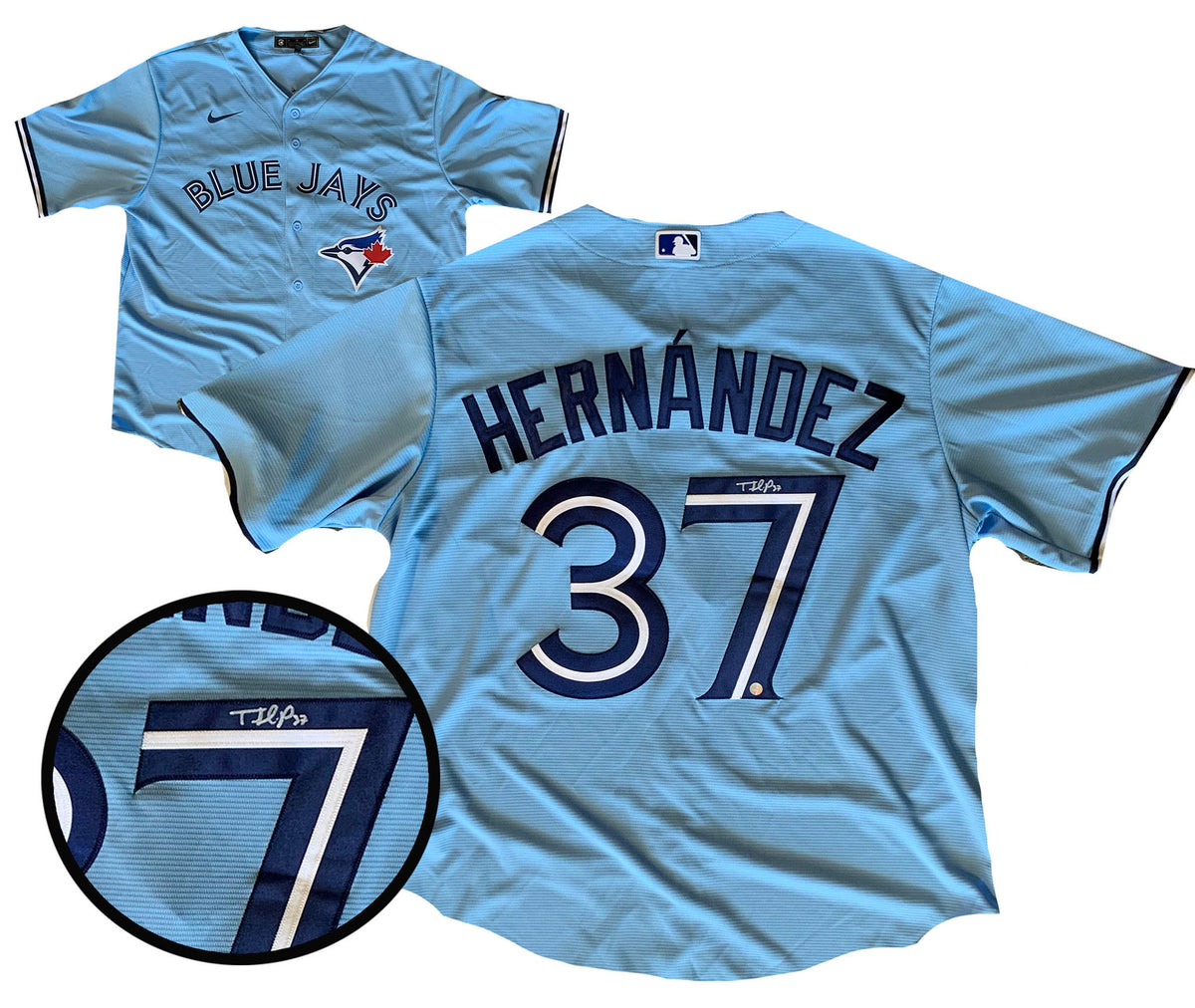 Teoscar Hernandez Autographed Toronto Blue Custom Baseball Jersey - JSA COA