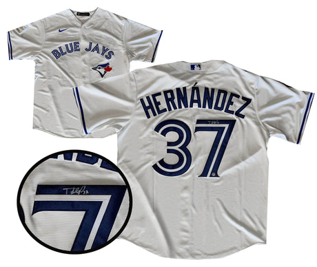 Teoscar Hernandez Signed Toronto Blue Jays Replica Nike White Jersey - Frameworth Sports Canada 