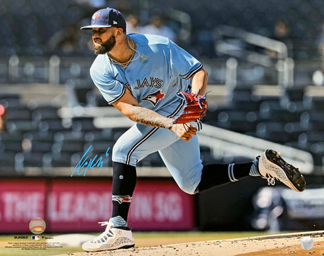 Alek Manoah Signed 16x20 Unframed Photo Blue Jays Light Blue Follow Through-H Action - Frameworth Sports Canada 