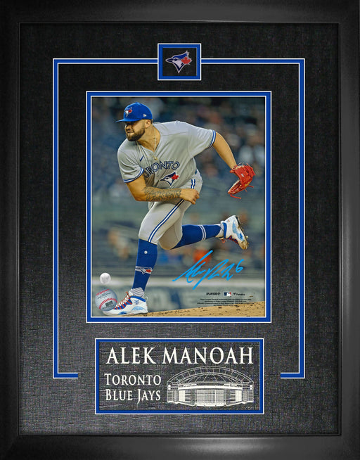 Alek Manoah Signed Framed Toronto Blue Jays 8x10 Grey Follow Through Photo - Frameworth Sports Canada 
