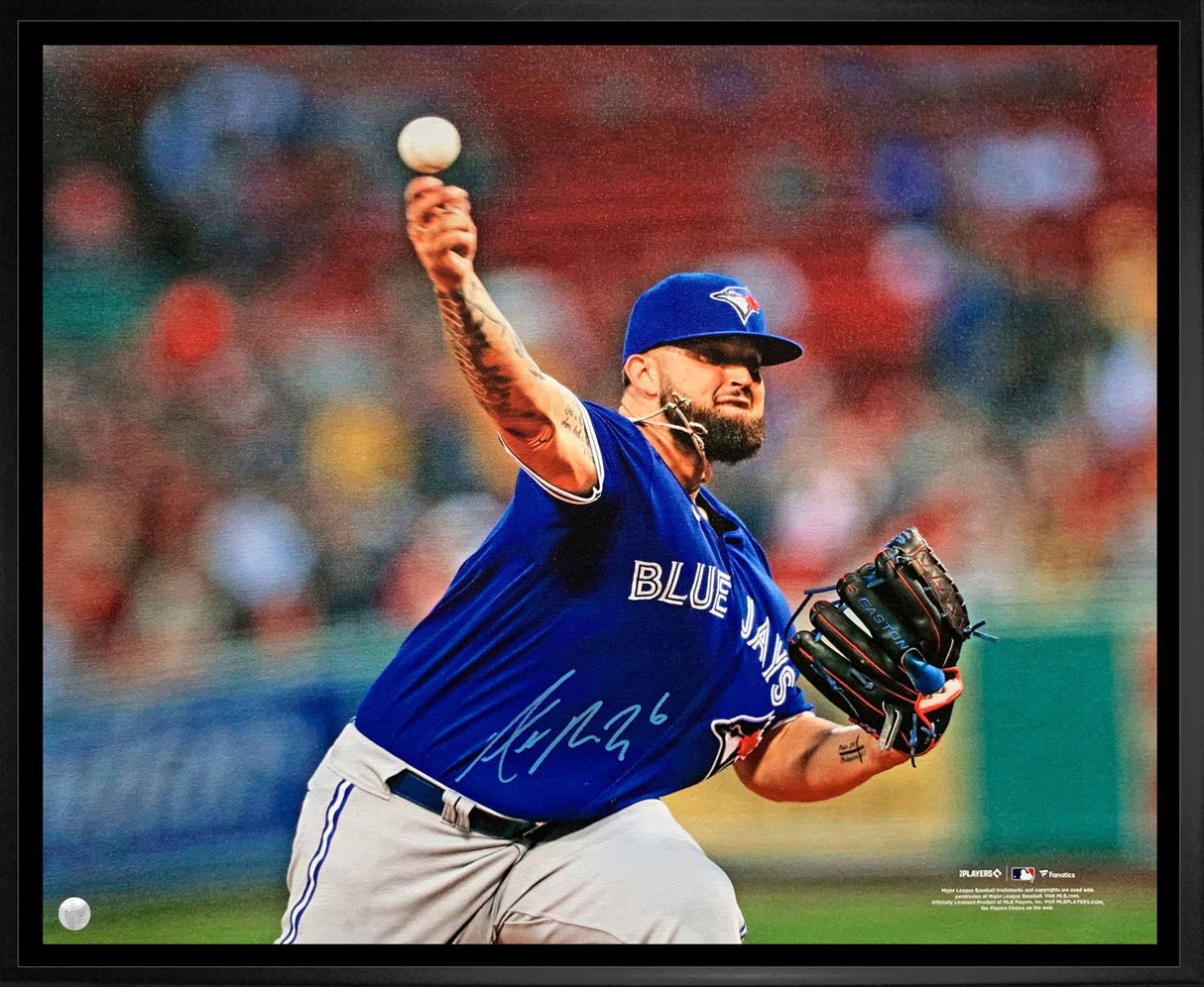 Alek Manoah Signed Framed 20x24 Toronto Blue Jays Releasing Pitch Action Canvas