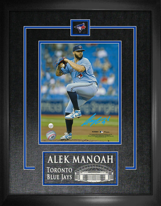 Alek Manoah Signed Framed Toronto Blue Jays 8x10 Light Blue Wind Up Photo - Frameworth Sports Canada 