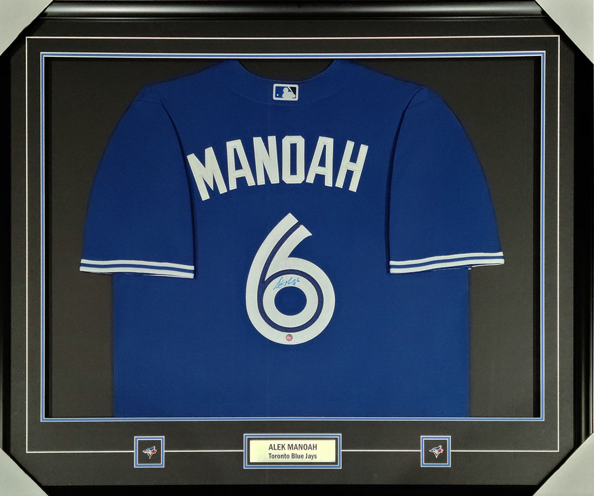 Alek Manoah Signed Framed Toronto Blue Jays Replica Blue Nike Jersey