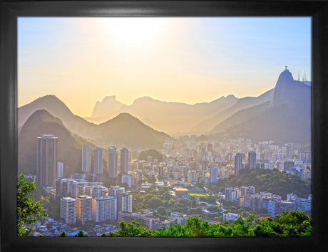 Rio De Janeiro, Brazil 24x32 Framed Canvas Cityscape - Frameworth Sports Canada 