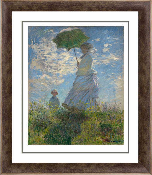 Woman With A Parasol Framed By Claude Monet