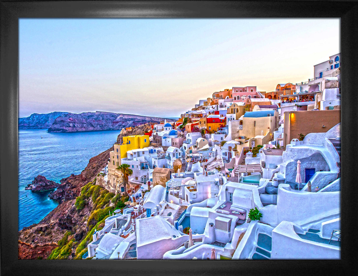 Santorini, Greece 24x32 Framed Canvas Oia Houses - Frameworth Sports Canada 