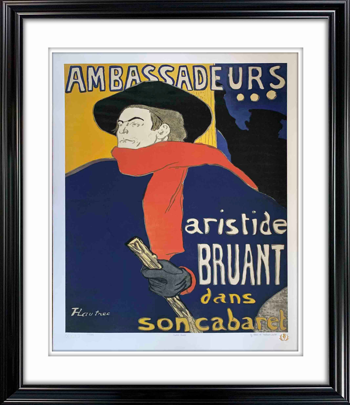 Aristide Bruant Framed By Henri De Toulouse-Lautrec - Frameworth Sports Canada 