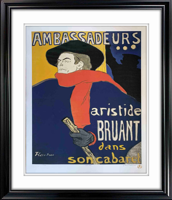 Aristide Bruant Framed By Henri De Toulouse-Lautrec