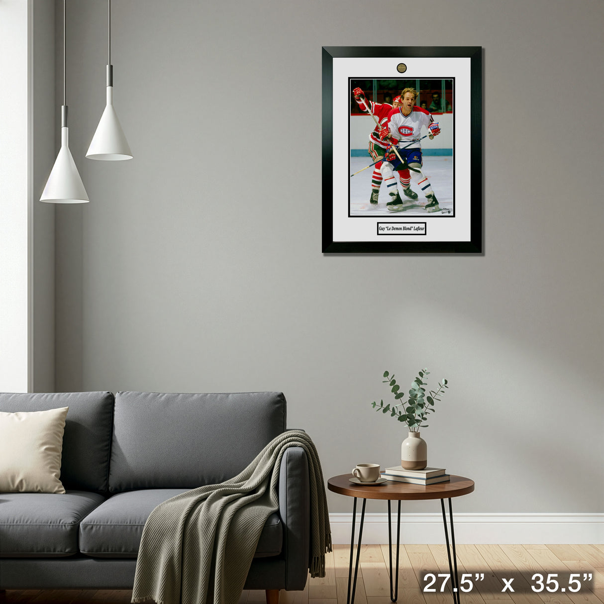 Guy Lafleur Framed Photo with Alumni Coin – Detail – Frameworth