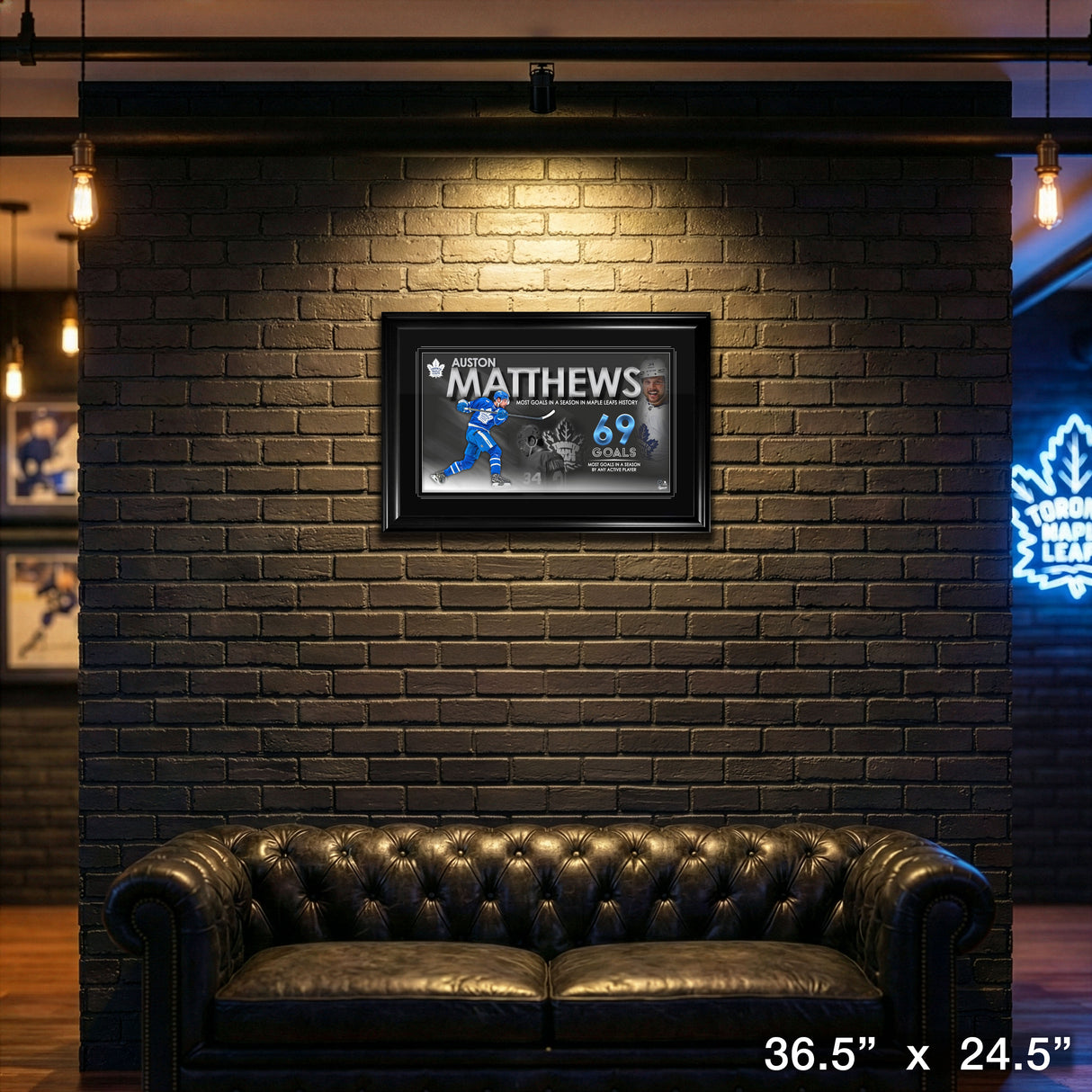 Auston Matthews 69 Goal Collage Framed Toronto Maple Leafs – View 4 – Frameworth