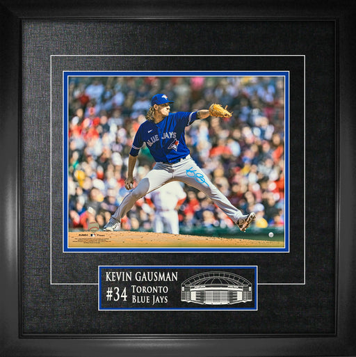 Kevin Gausman Signed Framed 16x20 Toronto Blue Jays Throwing Front View Action Photo - Frameworth Sports Canada 