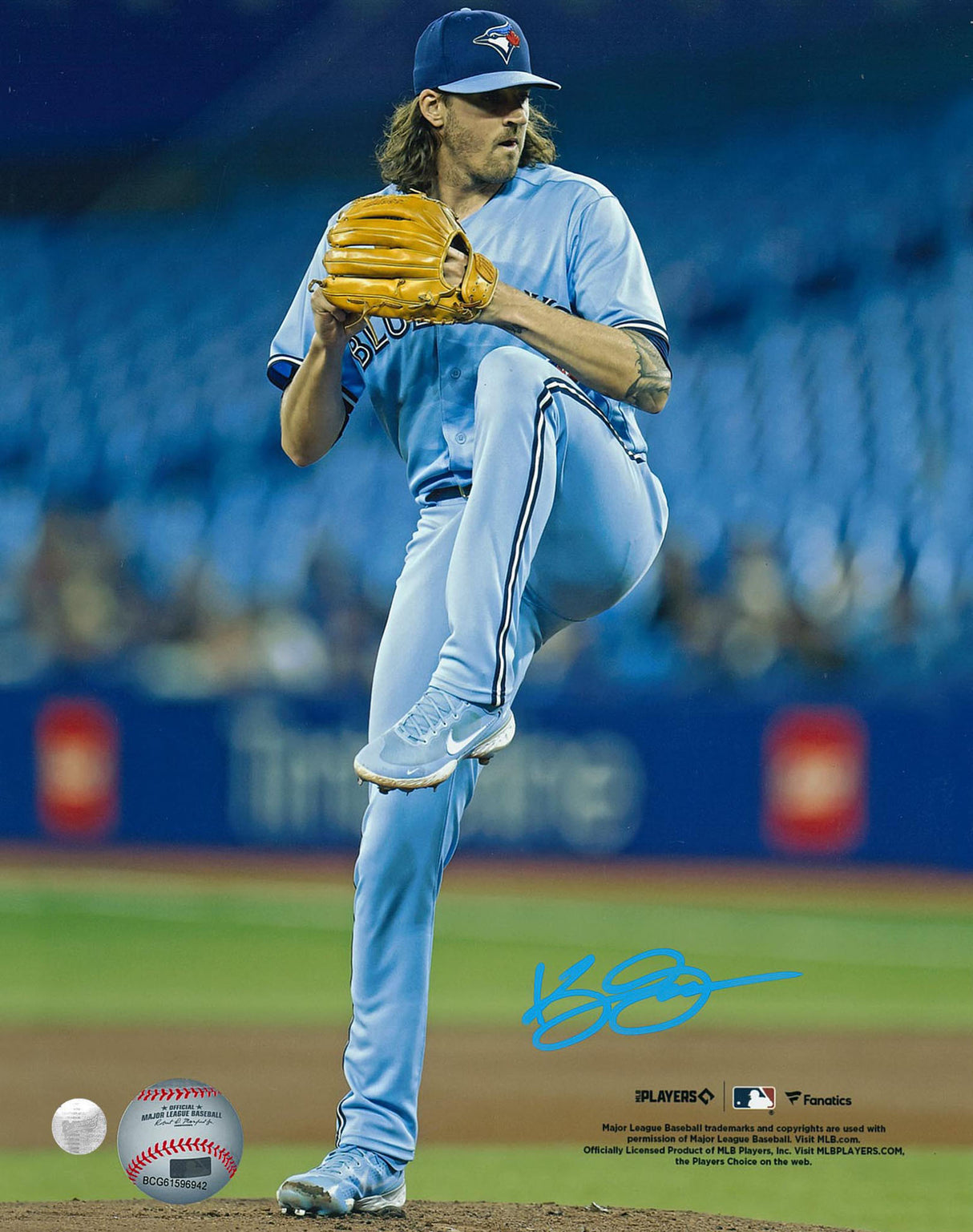 Kevin Gausman Signed 8x10 Unframed Toronto Blue Jays Light Blue Standing Photo