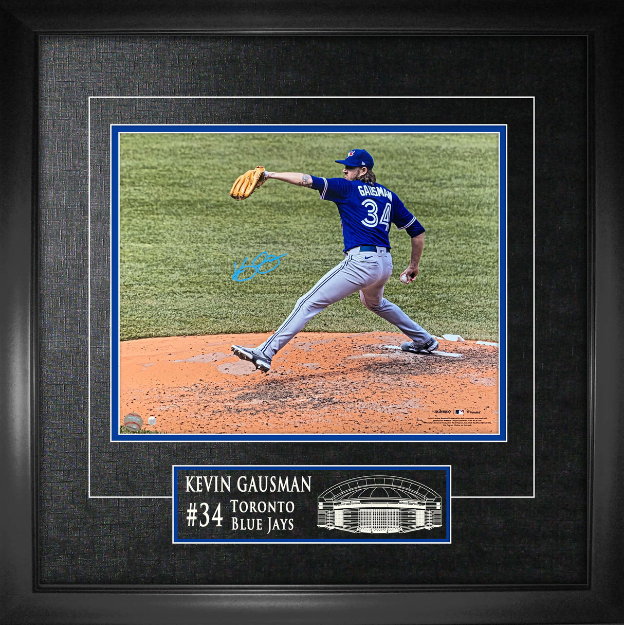 Kevin Gausman Signed Framed 16x20 Toronto Blue Jays Throwing Back View Action Photo - Frameworth Sports Canada 