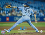 Kevin Gausman Signed 8x10 Unframed Toronto Blue Jays Light Blue Wind Up Back view Photo - Frameworth Sports Canada 