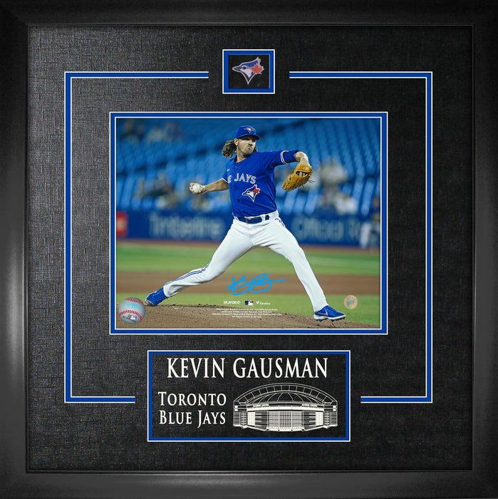 Kevin Gausman Signed Framed 8x10 Toronto Blue Jays Blue Wind Up Front view Photo