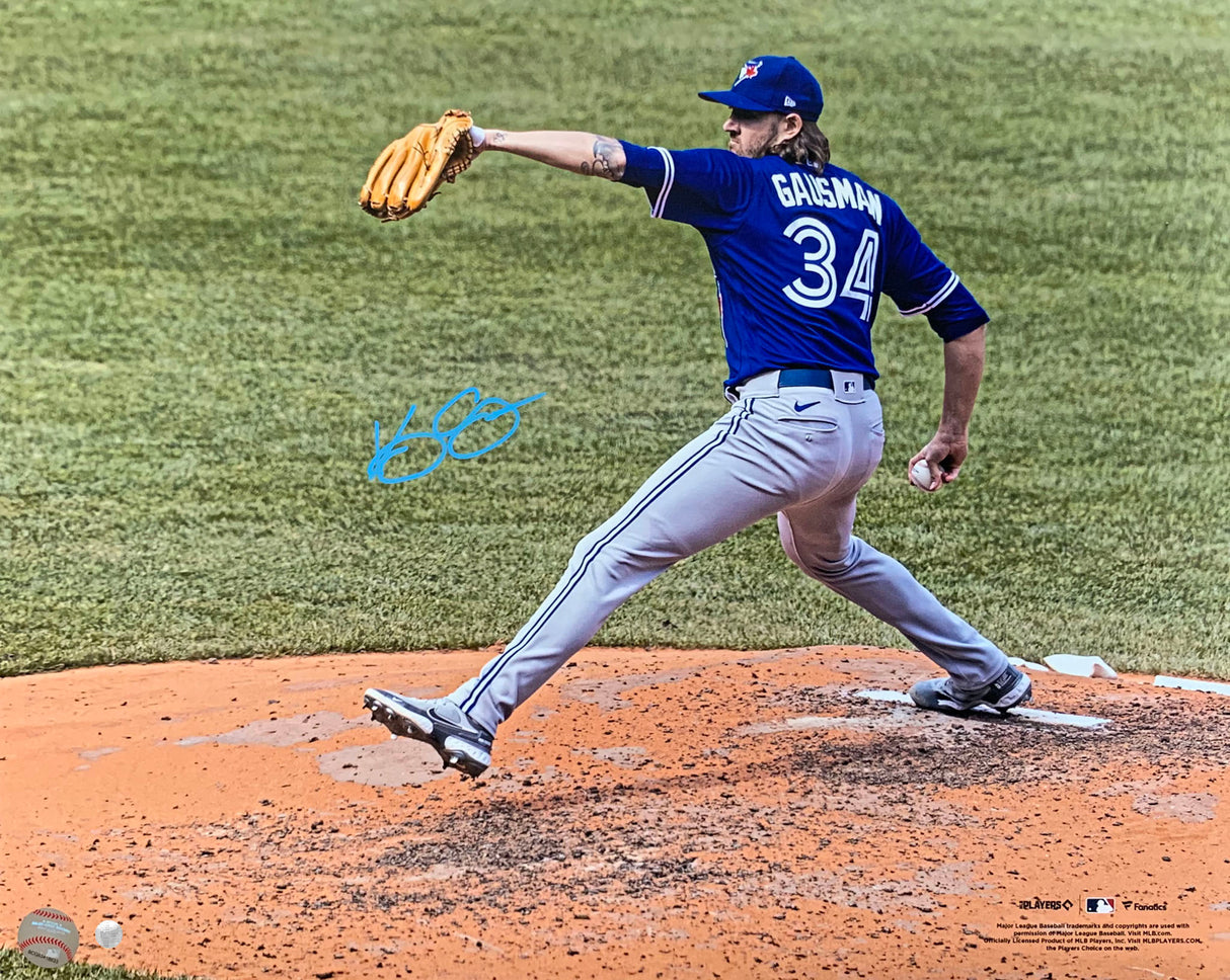 Kevin Gausman Signed 16x20 Unframed Toronto Blue Jays Throwing Back View Action Photo - Frameworth Sports Canada 