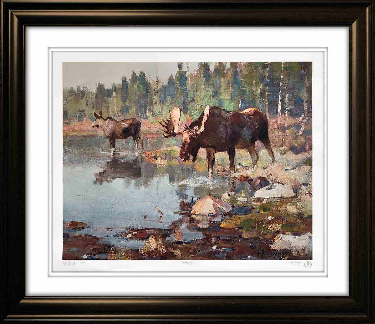 Feeding Time Framed By Carl Rungius - Frameworth Sports Canada 