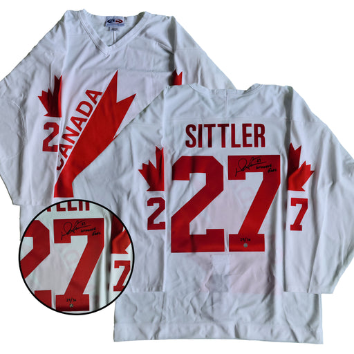 Darryl Sittler Signed Team Canada 1976 Replica White Jersey Inscribed "Winning Goal" Limited Edition /76 - Frameworth Sports Canada 