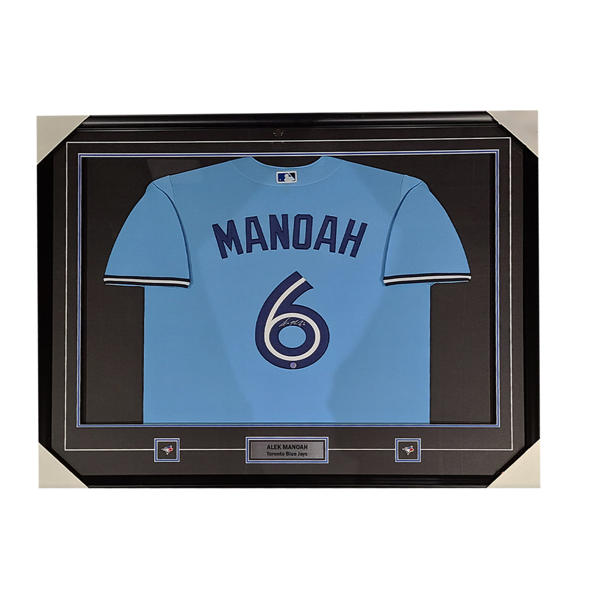 Alek Manoah Signed Framed Toronto Blue Jays Replica Light Blue Nike Jersey