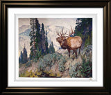 Wind River Bugler Framed By Carl Rungius - Frameworth Sports Canada 