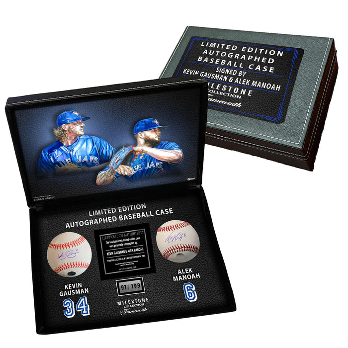 Alek Manoah and Kevin Gausman Signed Baseballs in a Toronto Blue Jays Deluxe Case LE/166