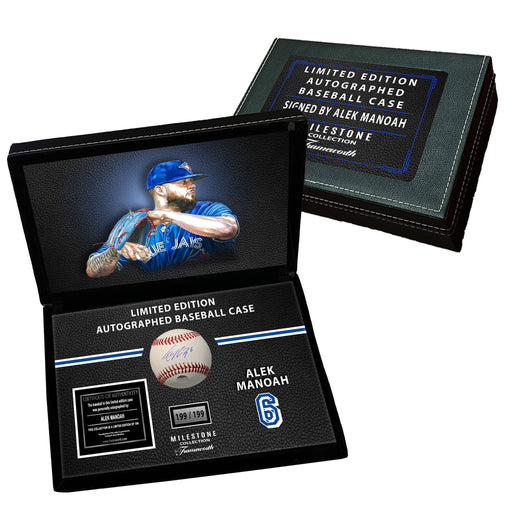 Alek Manoah Signed Baseball in a Toronto Blue Jays Deluxe Case (Limited Edition of 199) - Frameworth Sports Canada 