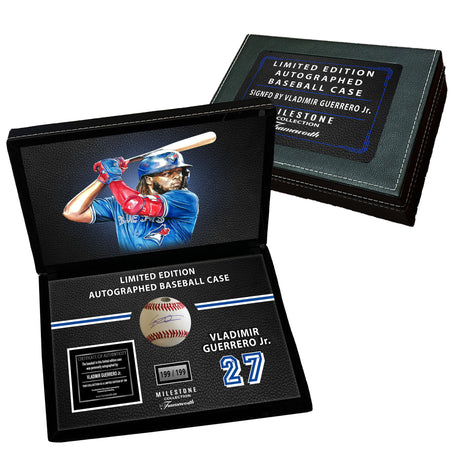 Vladimir Guerrero Jr. Signed Baseball in a Toronto Blue Jays Deluxe Case - Frameworth Sports Canada 