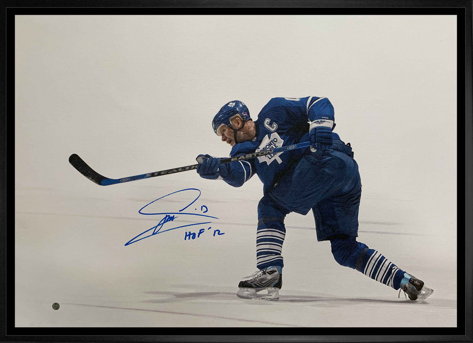 Mats Sundin Signed Framed 20x29 Toronto Maple Leafs Slapshot Canvas