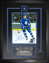 Mats Sundin Signed Etched Mat 8x10 Toronto Maple Leafs Blue Action