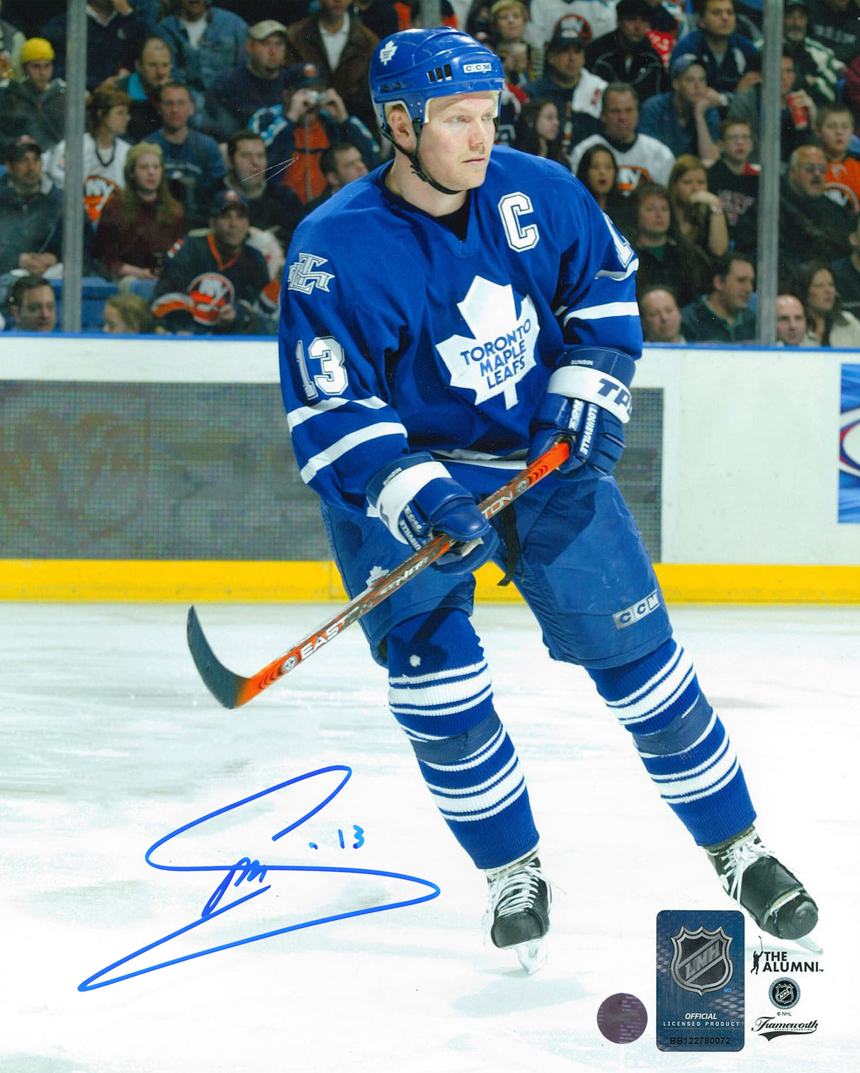 Mats Sundin Signed 8x10 Photo Toronto Maple Leafs Blue Action