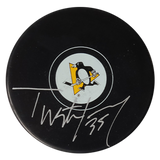 Tristan Jarry Signed Pittsburgh Penguins Logo Puck - Frameworth Sports Canada 