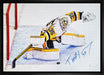 Tristan Jarry Signed Framed 20x29 Pittsburgh Penguins Stretch Save Canvas - Frameworth Sports Canada 