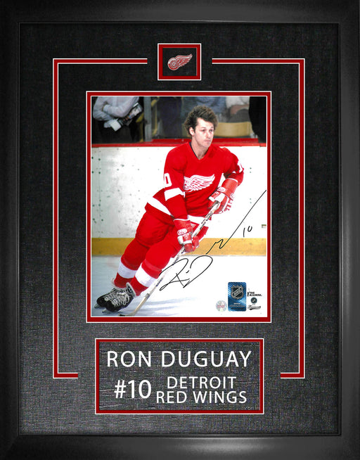 Ron Duguay Signed Framed Detroit Red Wings Skating 8x10 Photo - Frameworth Sports Canada 