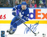 Morgan Rielly Signed Toronto Maple Leafs Blue Skating With Puck 8x10 Photo - Frameworth Sports Canada 