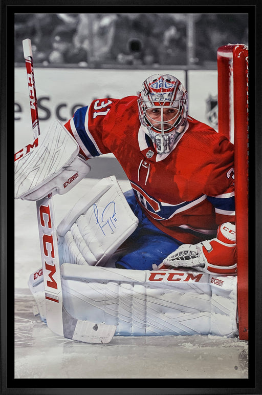Carey Price Signed Framed 36x54 Montreal Canadiens Red Action Gallery Edition Canvas (In-Store Pick Up Only) - Frameworth Sports Canada 