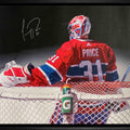 Carey Price Signed Framed 20x29 Montreal Canadiens Spotlight In Front Of Net Canvas - Frameworth Sports Canada 