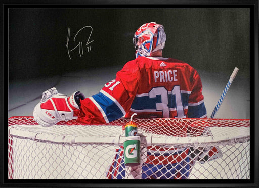 Carey Price Signed Framed 20x29 Montreal Canadiens Spotlight In Front Of Net Canvas - Frameworth Sports Canada 
