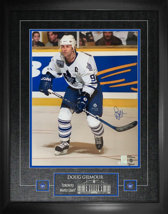 Doug Gilmour Signed Framed 16x20 Toronto Maple Leafs Spotlight Photo