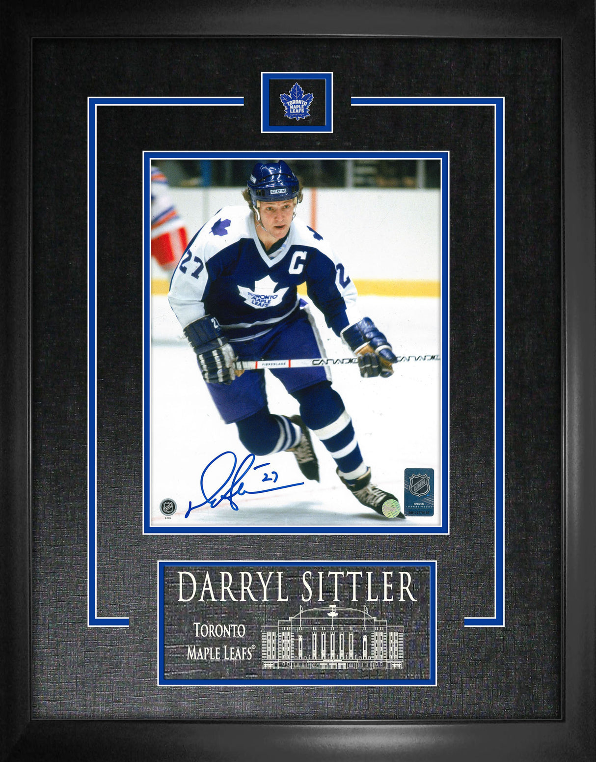 Darryl Sittler Signed Framed 8x10 Toronto Maple Leafs Skating