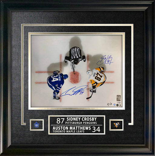 Sidney Crosby and Matthews,A Signed 16x20 Mat Etched Overhead (Limited Edition of 8) - Frameworth Sports Canada 