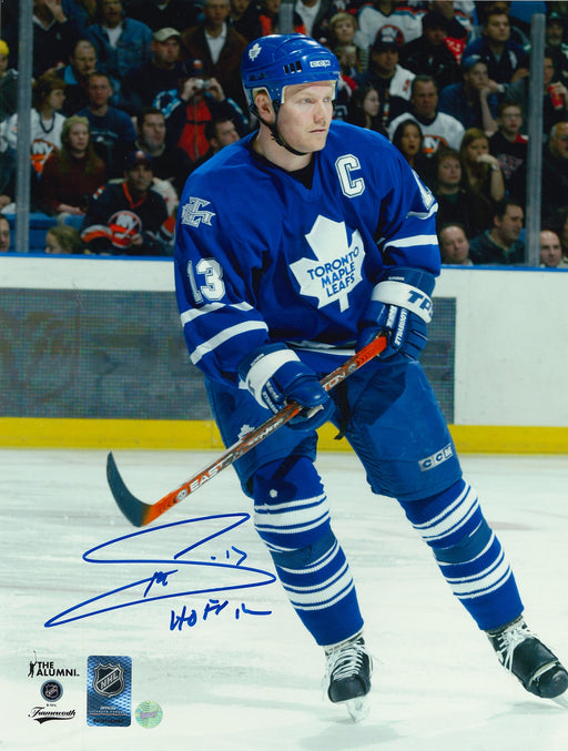 Mats Sundin Signed 11x14 Photo Maple Leafs Player Blue w/Puck-V - Frameworth Sports Canada 