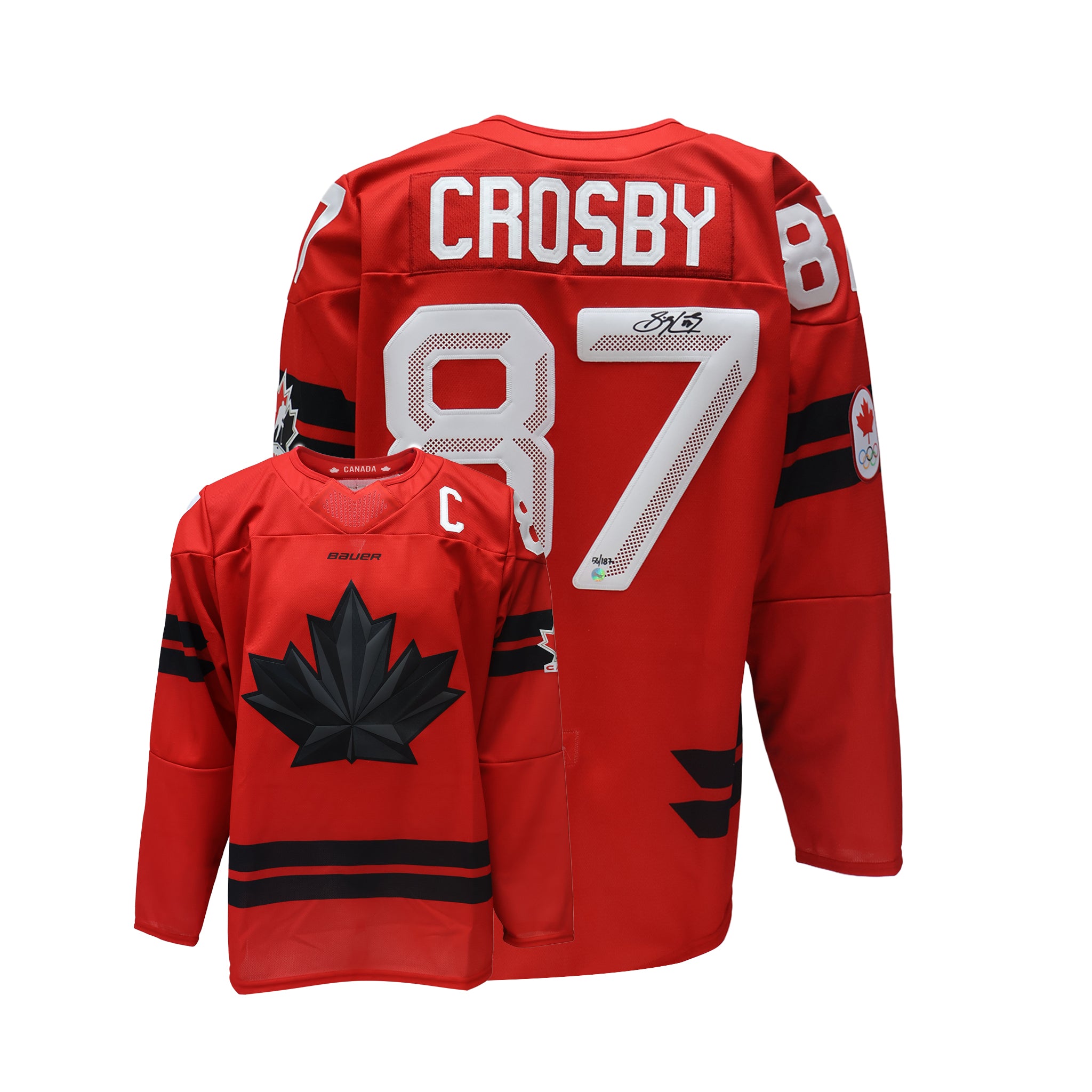 Sidney Crosby Signed Hockey Canada 2026 Red Bauer Semi-Pro Jersey