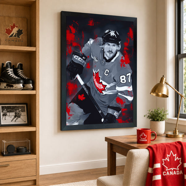 Sidney Crosby 2025 Four Nations Poster Framed 26x37 - lifestyle 2