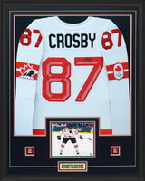 Sidney Crosby Signed Framed 34x42 Hockey Canada 2026 White Bauer Replica Jersey - AUCTION