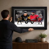 Sidney Crosby and Alex Ovechkin Framed 37x24 Dual Pucks "AN ERA DEFINED BY GREATNESS" (Limited Edition of 21) - lifestyle 1