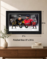 Sidney Crosby and Alex Ovechkin Framed 37x24 Dual Pucks "AN ERA DEFINED BY GREATNESS" (Limited Edition of 21) - lifestyle 4