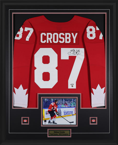 Sidney Crosby Signed Framed 34x42 2026 IIHF World Championship Bauer Replica Jersey (Limited Edition of 25) - AUCTION