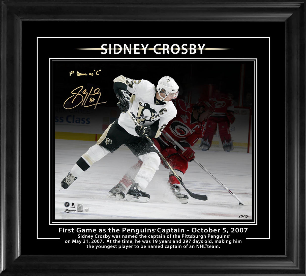 Sidney Crosby Signed Framed 16x20 Photo in Photoglass Pittsburgh Penguins "Number one pick in the 2005 NHL Draft" (Limited Edition of 20) - AUCTION